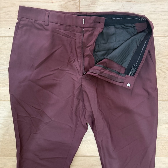 Perry Ellis Portfolio Very Slim Burgundy 36x32 - Picture 6 of 12
